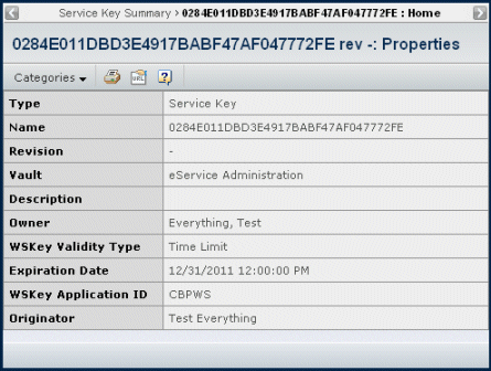Service Key Properties