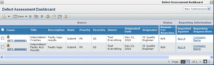 Defect Assessment Dashboard