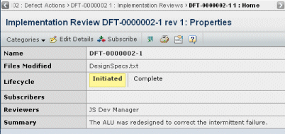 Implementation Review Properties