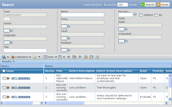 Search Defect Action