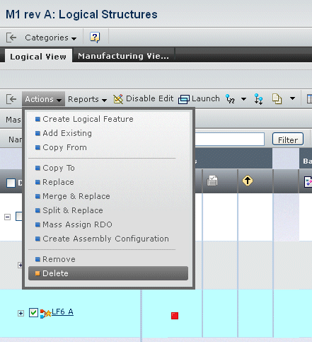 Delete Logical Feature