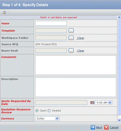 Create Pass Through RFQ