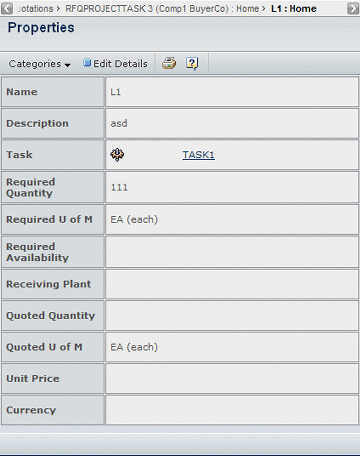 Line Item Properties